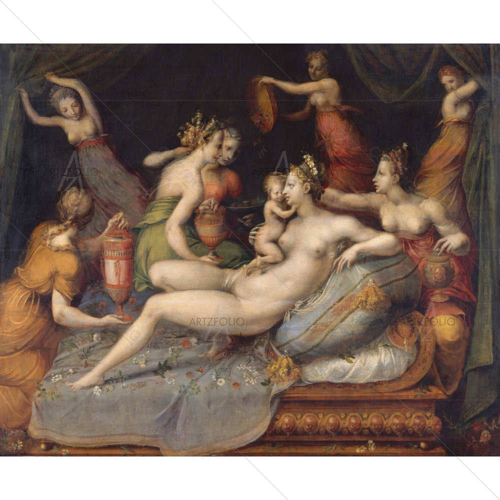 The Birth of Cupid, Master of Flora, 1550-99 — Devotional custom art by ArtzFolio