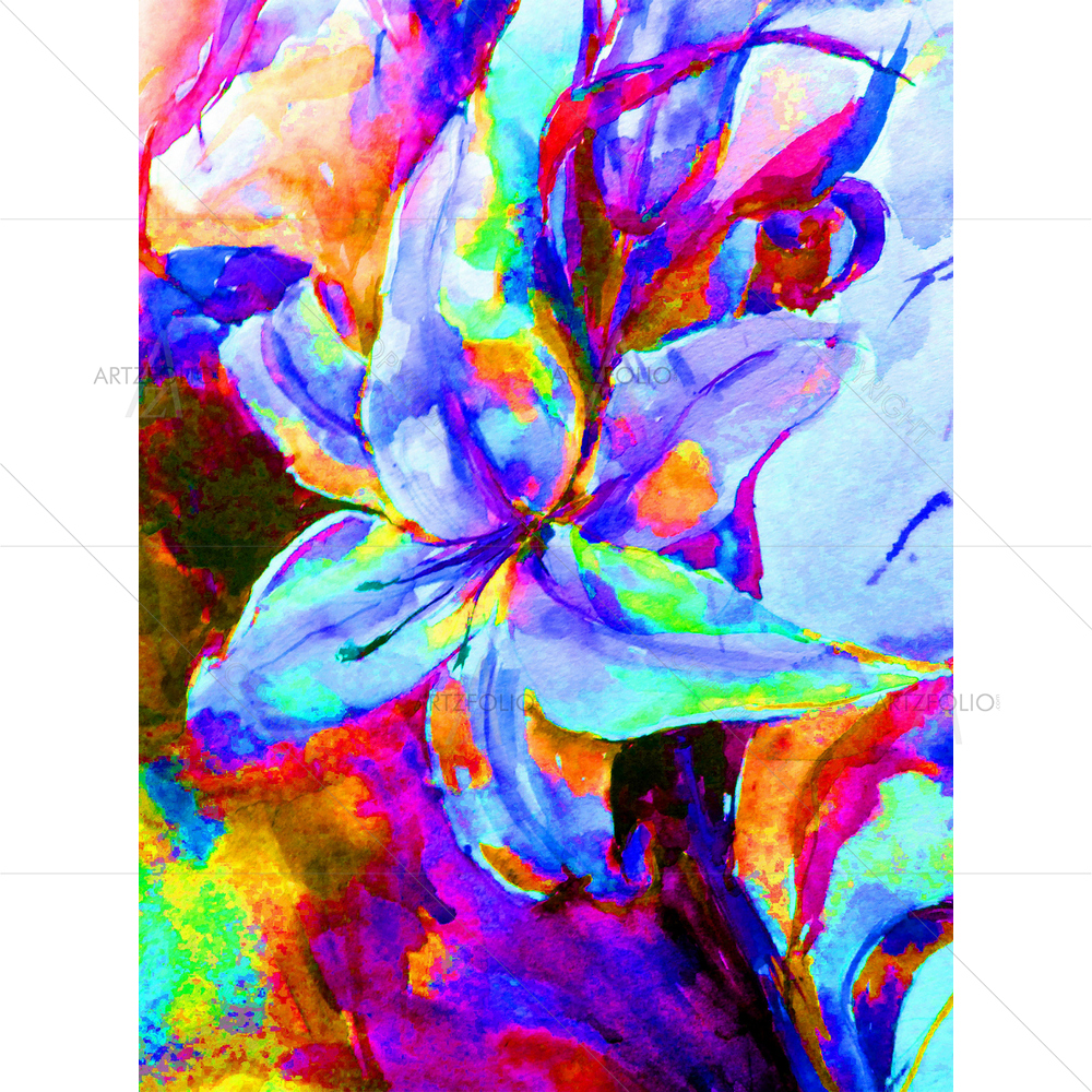 Watercolor Flower Lily — Botanical custom art by ArtzFolio