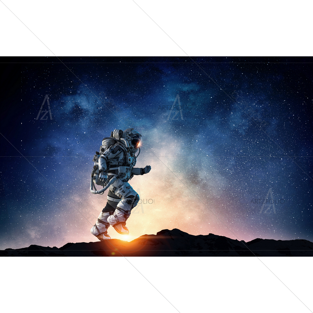 Spaceman Running — Astronomy custom art by ArtzFolio