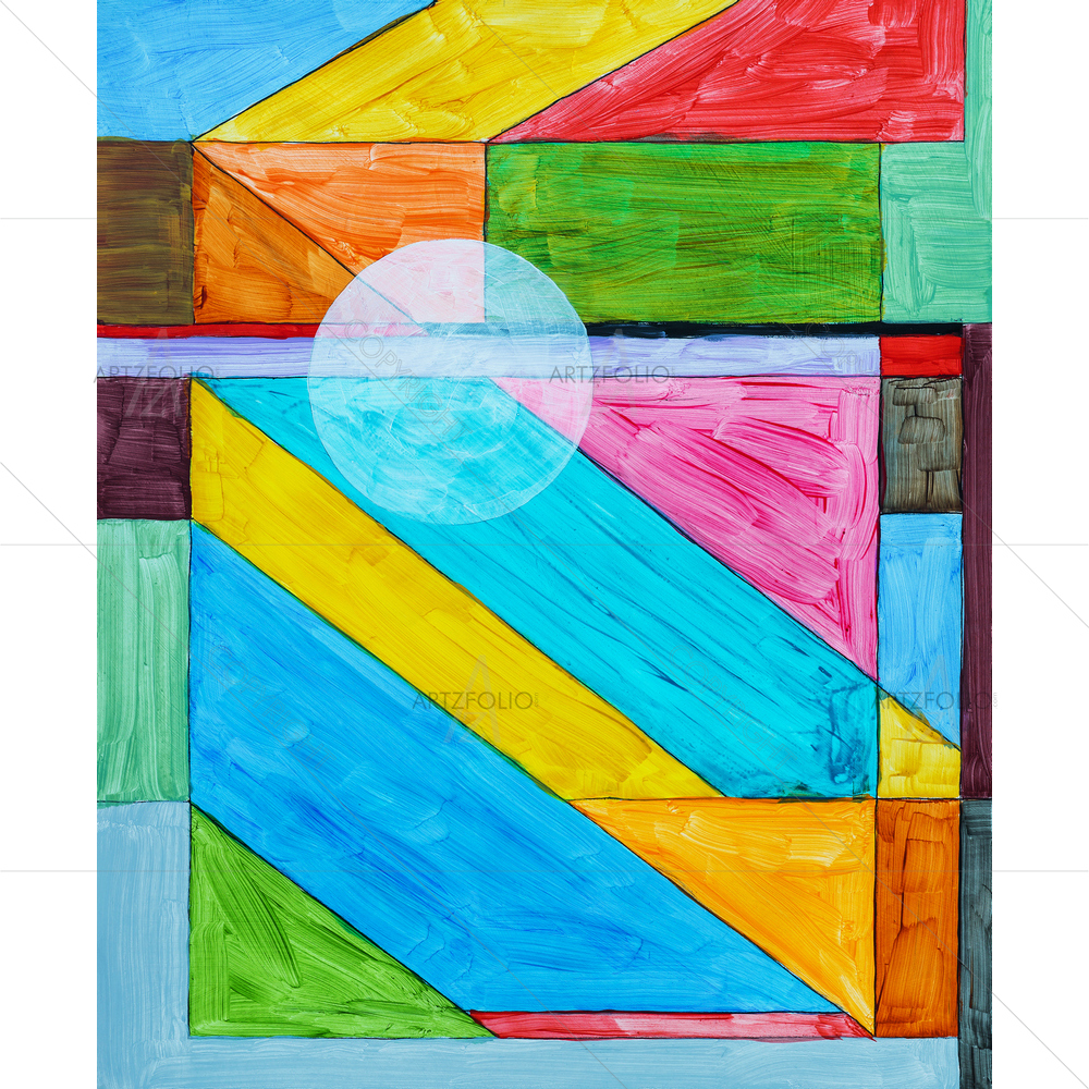 Linear and Geometric Overlaid Circle — custom-size art design 5012688