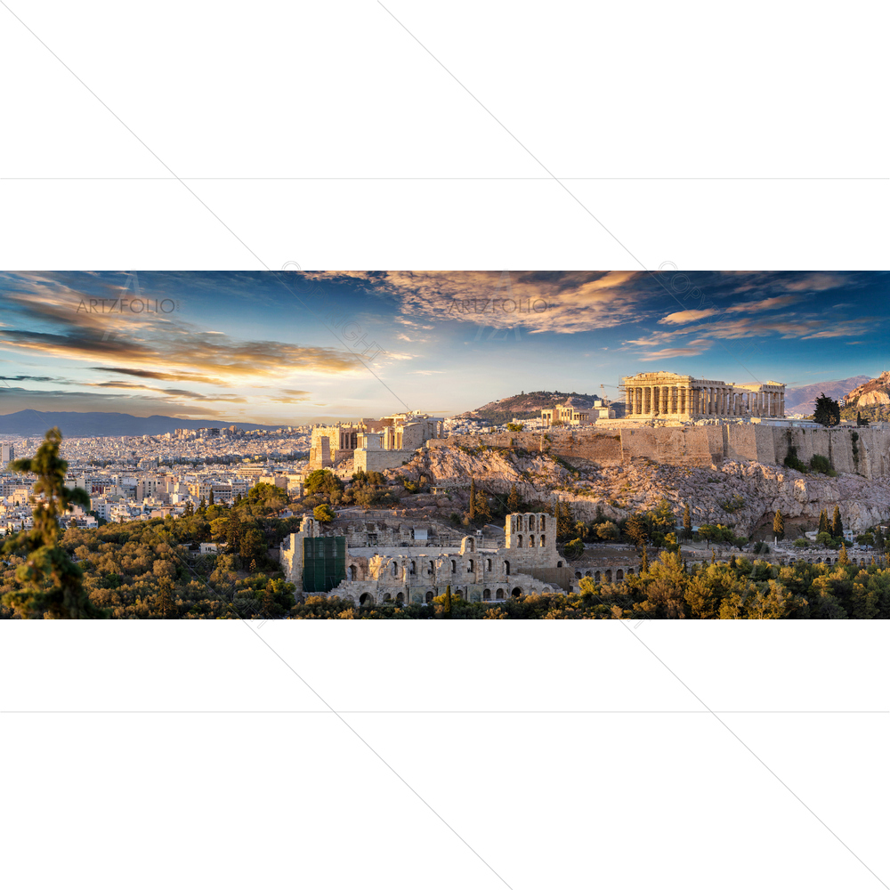 Acropolis of Athens with Parthenon Temple, Greece D1 — custom-size art design 5012696