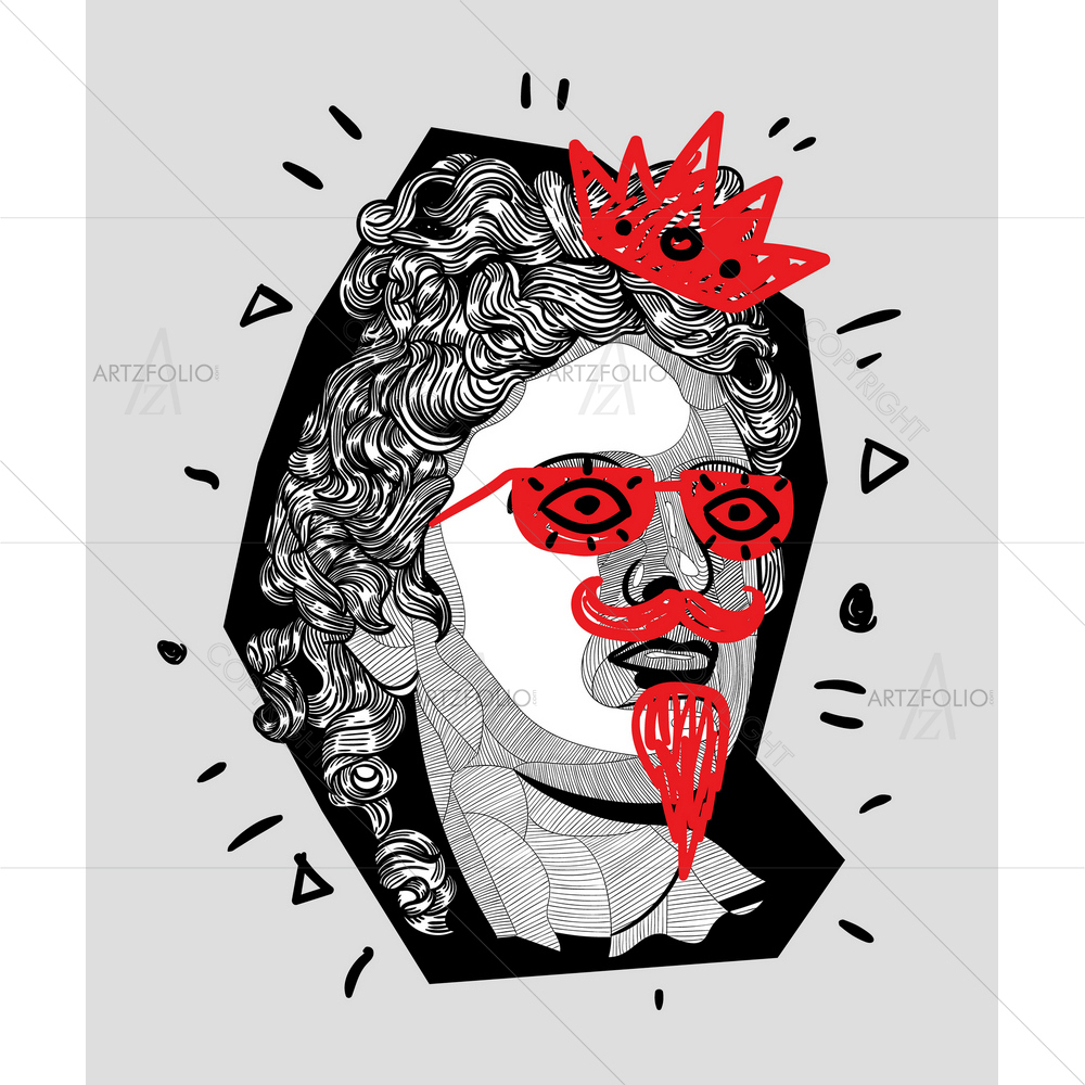 Belvedere Apollo with Glasses and Crone — custom-size art design 5012698
