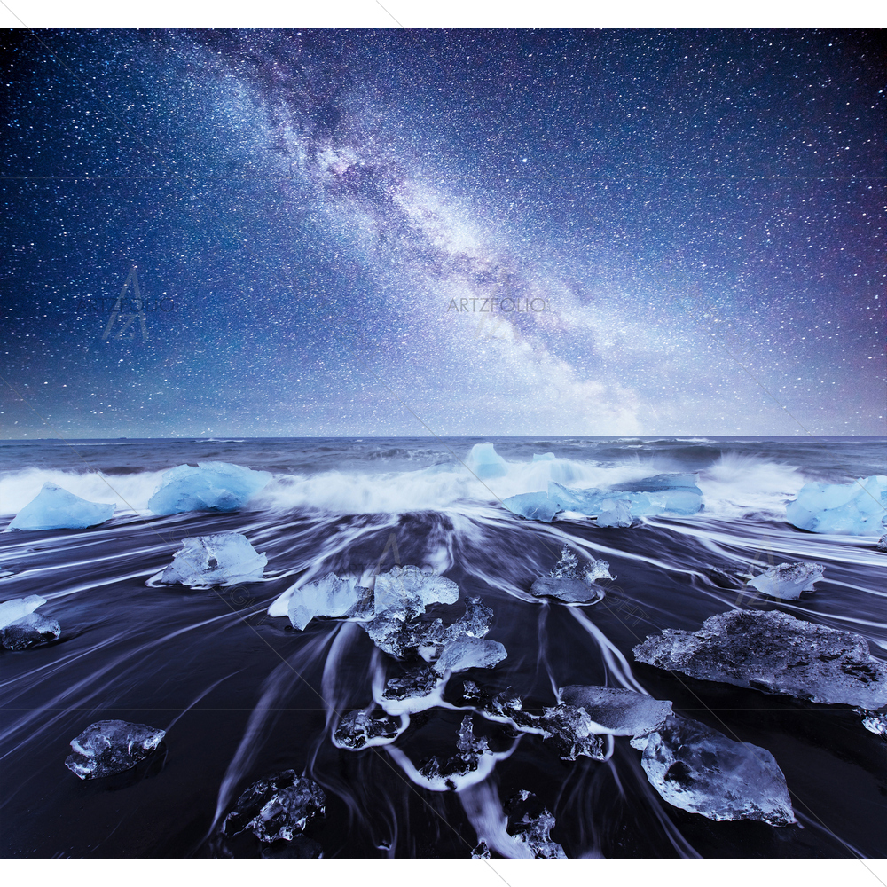 Icelandic Glacier Lagoon Bay, Iceland — Automobiles custom art by ArtzFolio