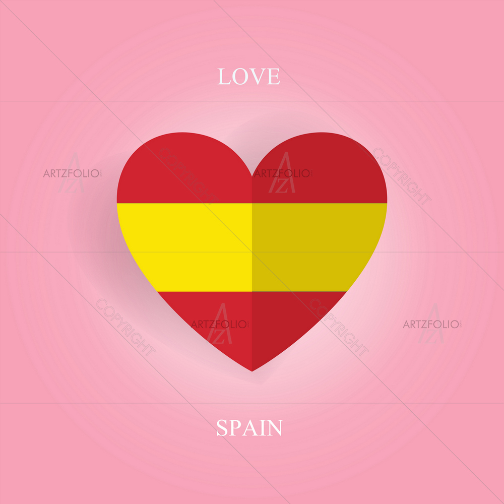 Heart shaped Spain Flag — custom-size art design 5012726