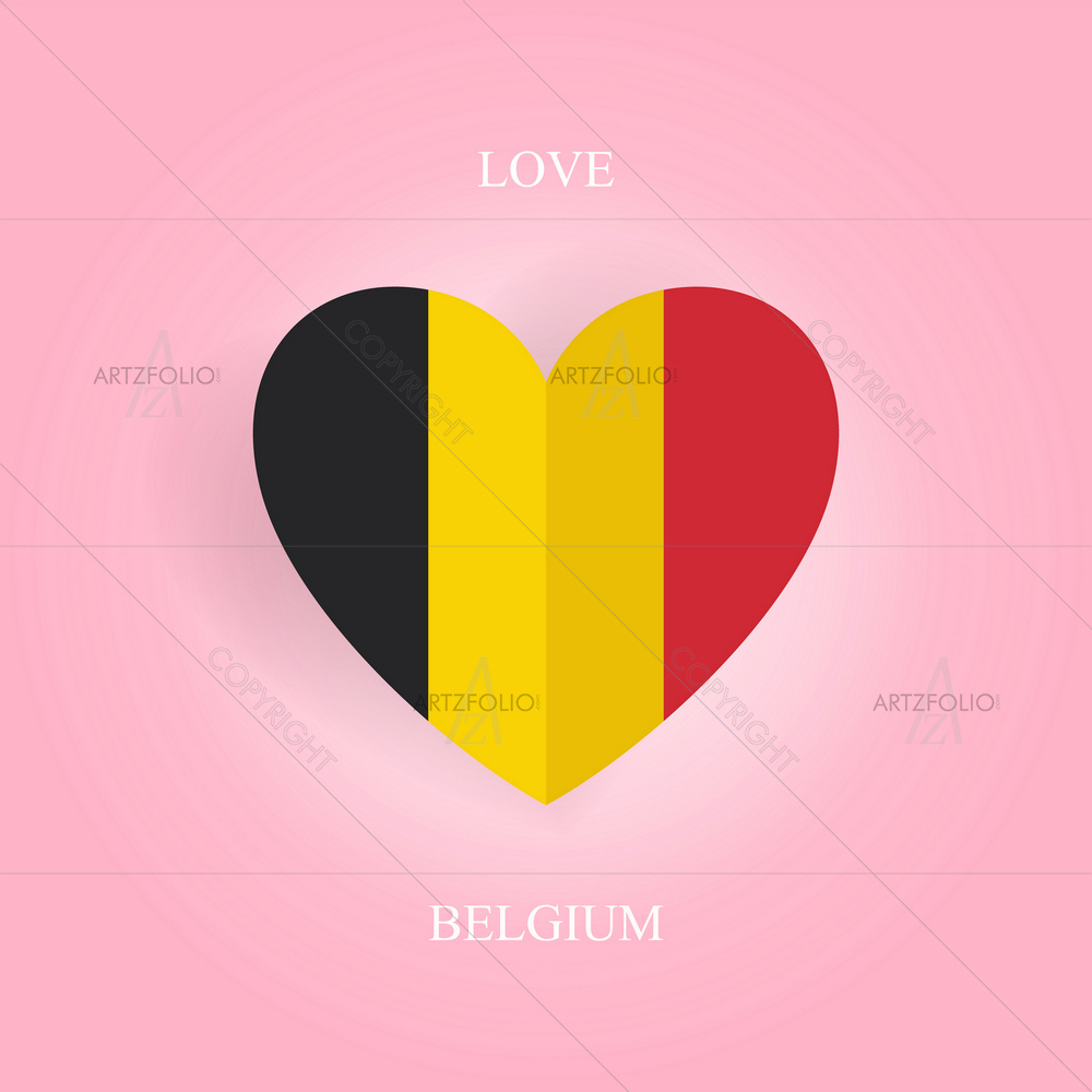 Heart Shaped Belgium Flag — Abstract custom art by ArtzFolio