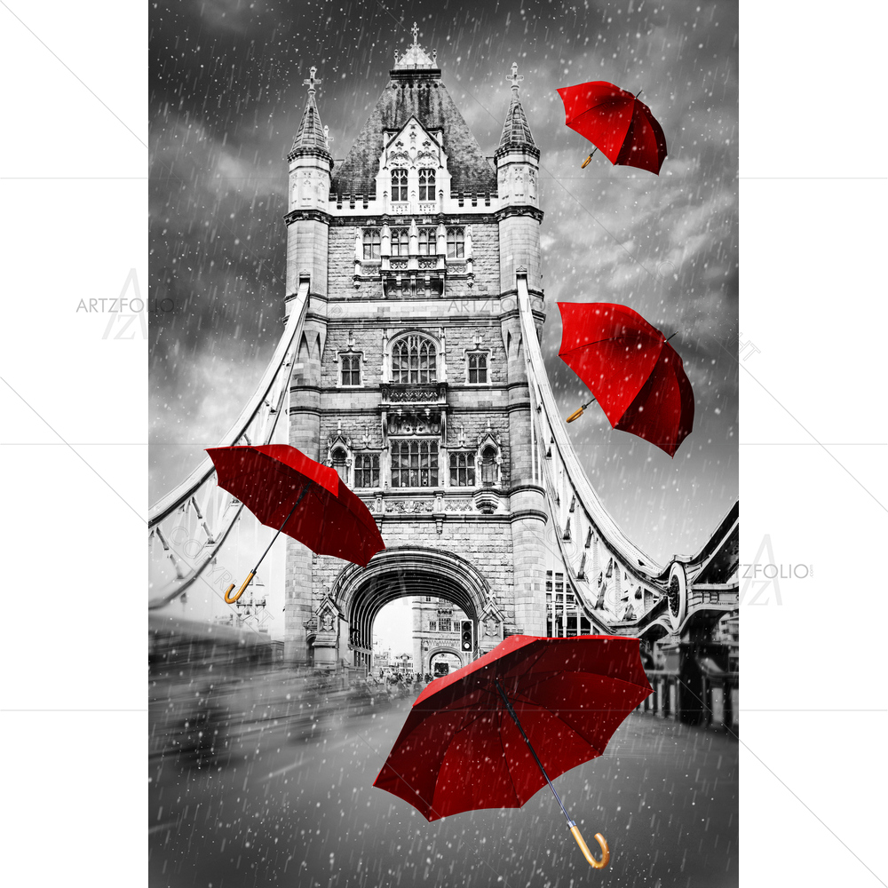 Tower Bridge on River Thames, UK D2 — custom-size art design 5012733