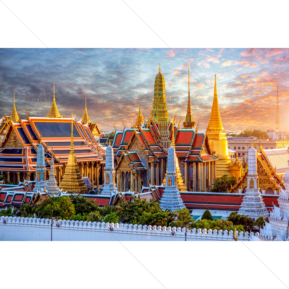 Grand Palace and Wat Phra Keaw, Bangkok, Thailand — Devotional custom art by ArtzFolio
