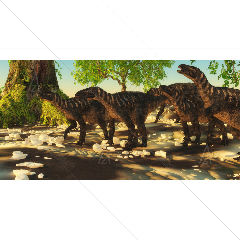 3D Iguanodon Dinosaurs — Ancient custom art by ArtzFolio