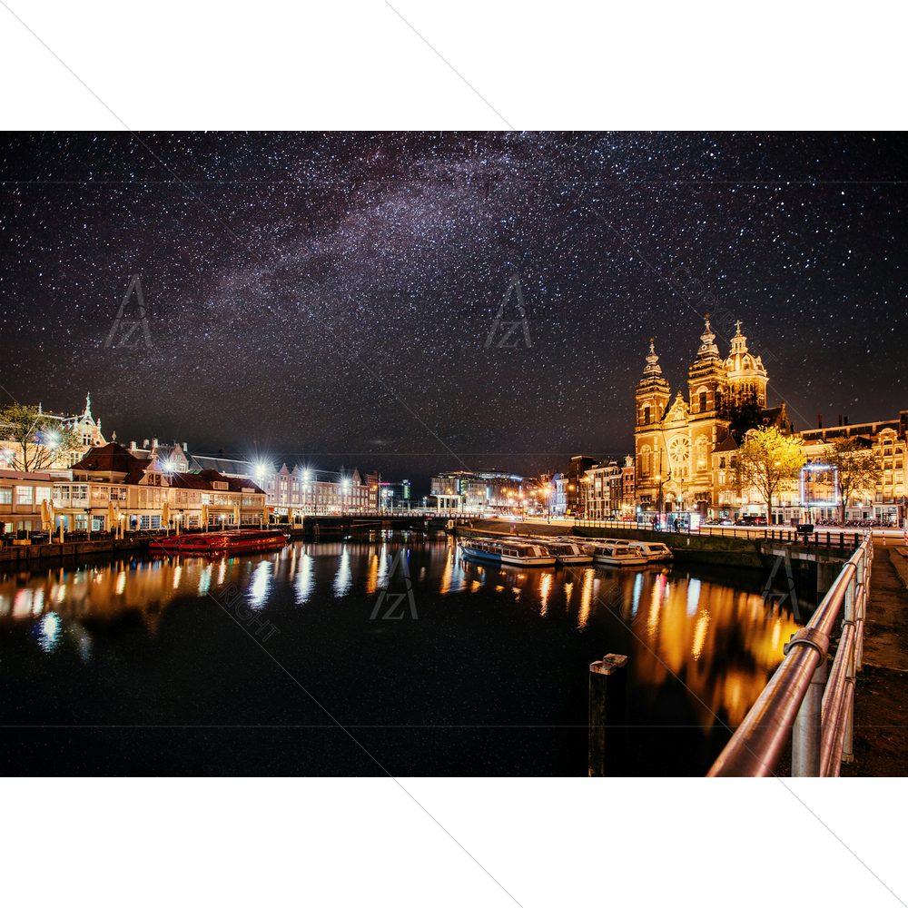 Night View, Amsterdam D9 — Abstract custom art by ArtzFolio