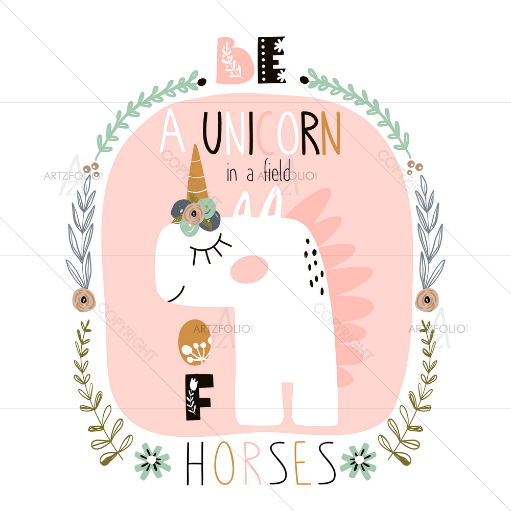 Be a Unicorn Motivational Quote — custom-size art design 5012749