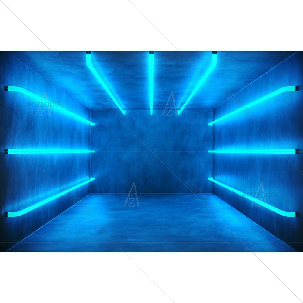 3D Abstract Blue Interior — Abstract custom art by ArtzFolio