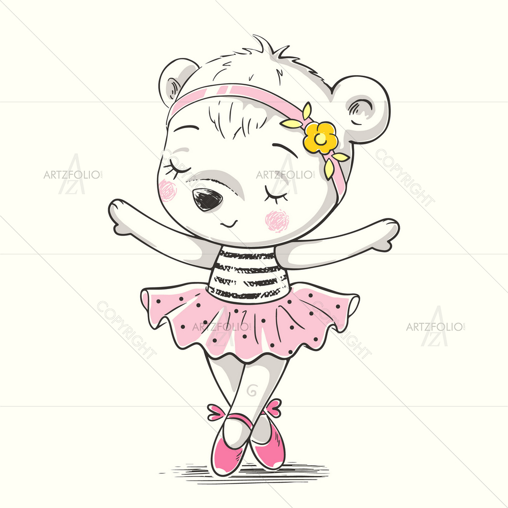 Cartoon Dancing Baby Ballerina — custom-size art design 5012767