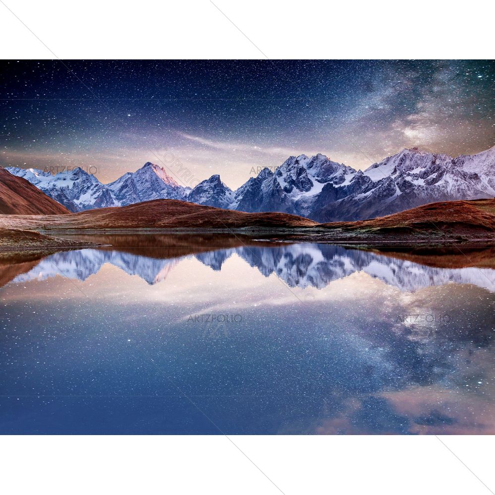 Sky on Mountain Lake Koruldi, Georgia Europe — custom-size art design 5012769