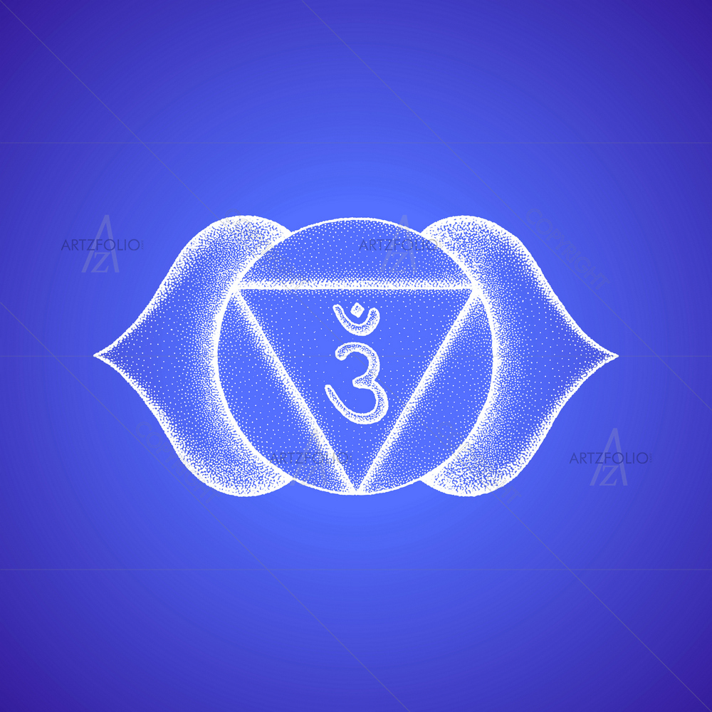 Third Eye Ajna Sixth Chakra Sanskrit Mantra Om D2 — custom-size art design 5012770