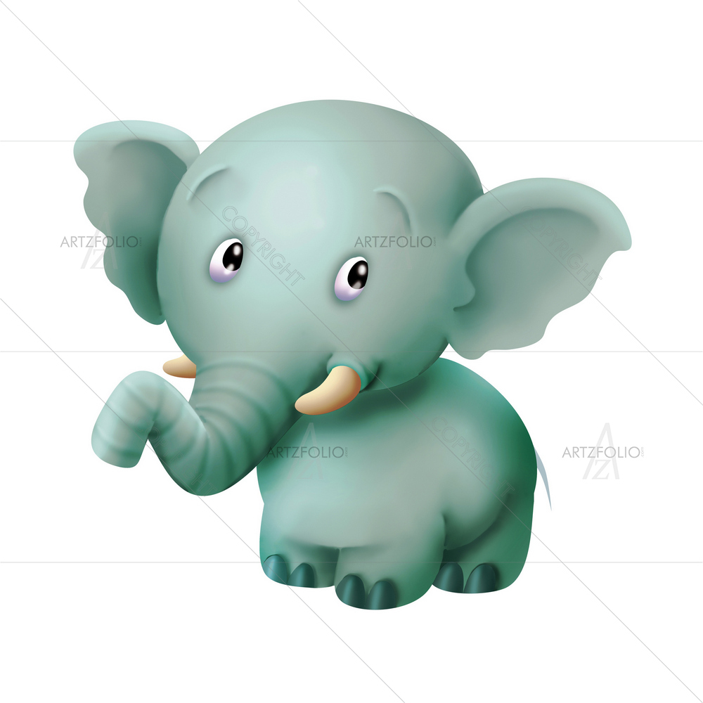 Cartoon Elephant D2 — custom-size art design 5012784