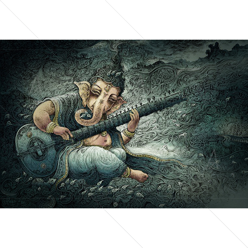 God Ganesh Playing Music — custom-size art design 5012797