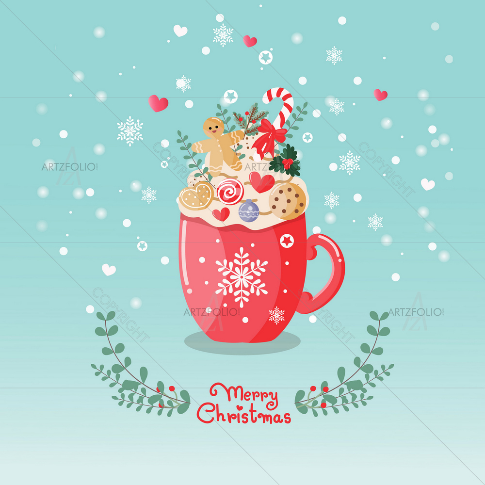Christmas Cup of Coffee — custom-size art design 5012798