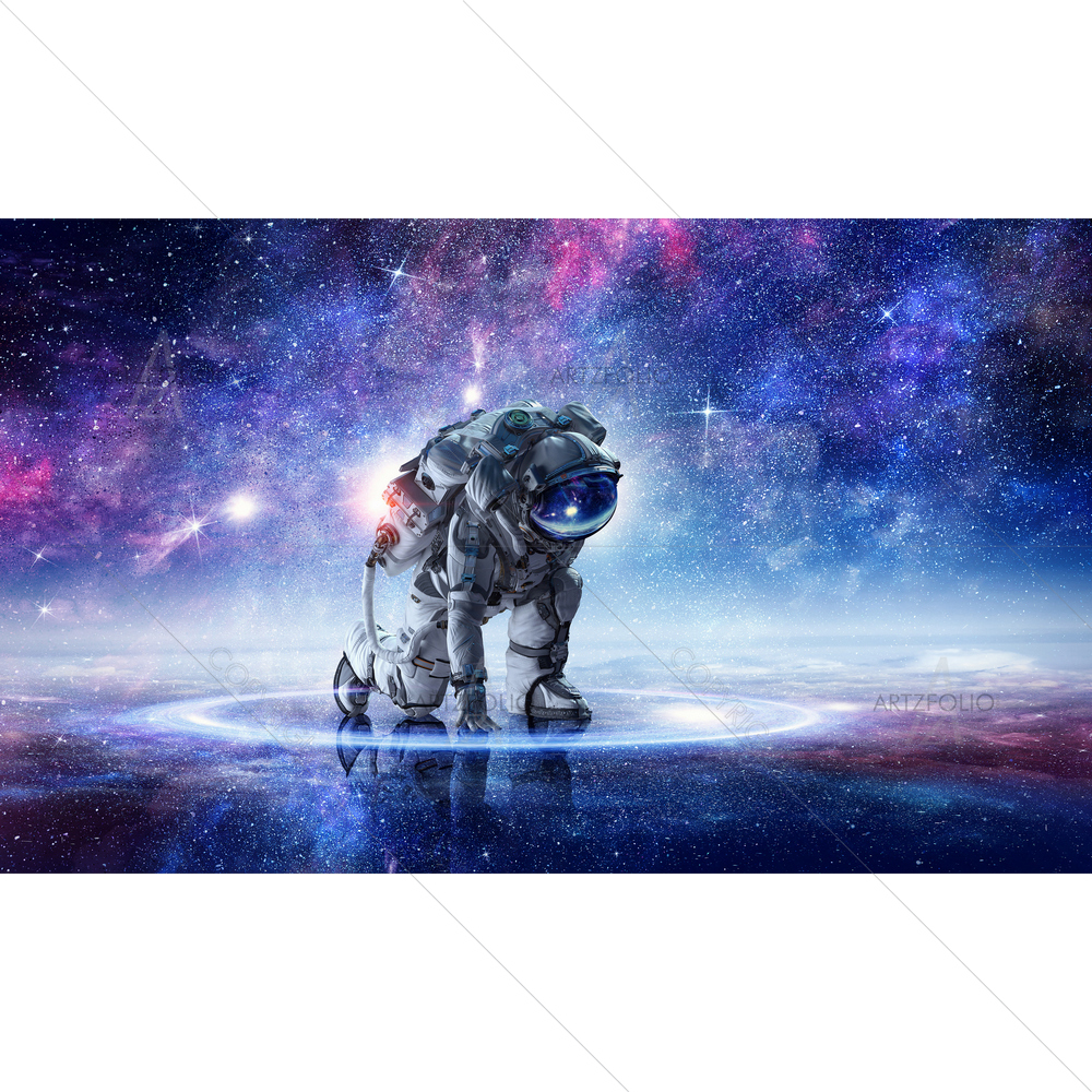 Astronaut Starting to Run — Astronomy custom art by ArtzFolio