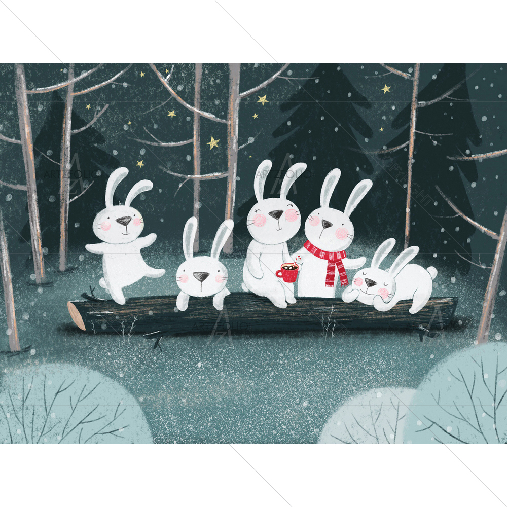 Bunny Merry Christmas — Devotional custom art by ArtzFolio