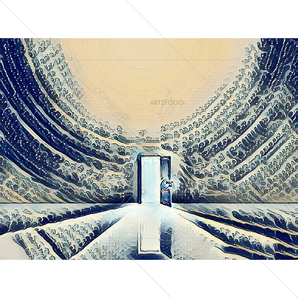 3D Abstract Open Door Image — custom-size art design 5012818