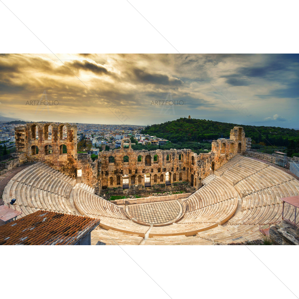 Herodion Theatre, Athens, Greece — Fluid marble custom art by ArtzFolio