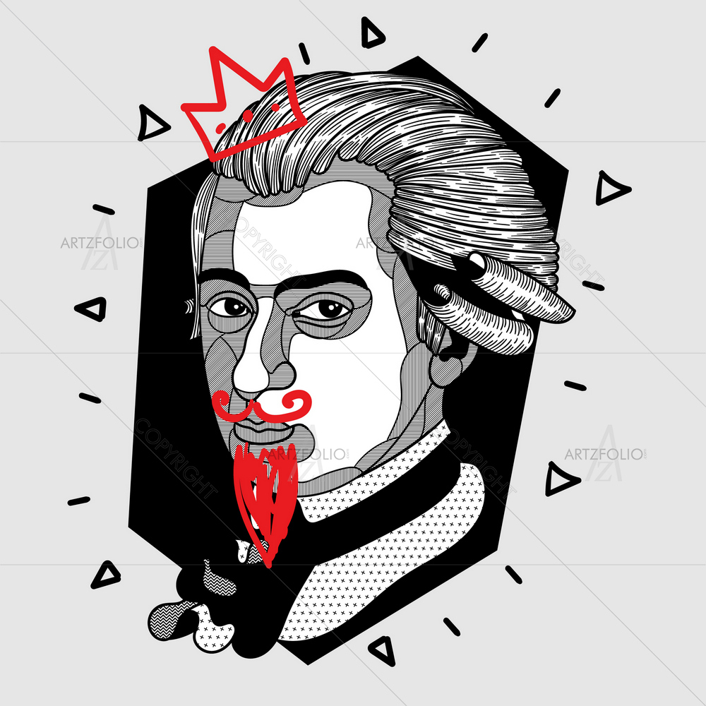 Modern Composer and Musician Portrait — custom-size art design 5012838