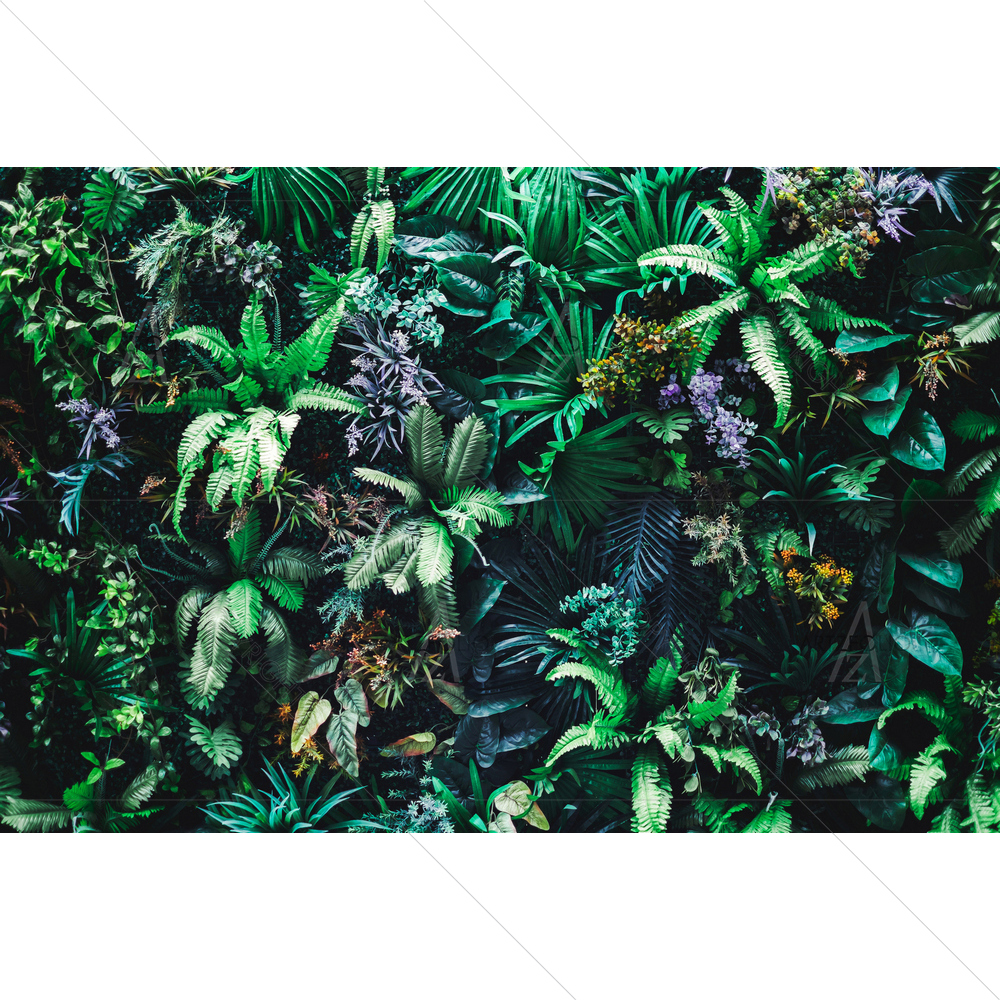 Vertical Garden with Tropical Green Leaf — Botanical custom art by ArtzFolio