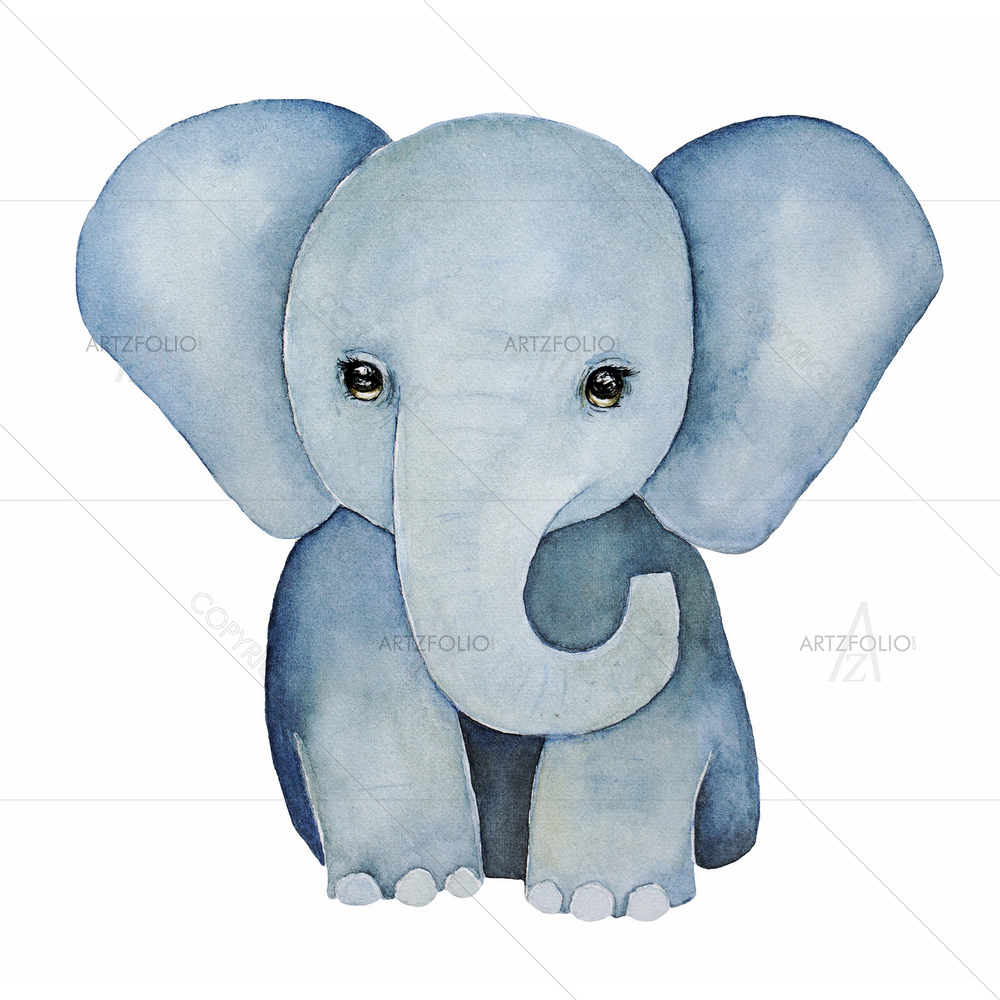 Cartoon Elephant D3 — African custom art by ArtzFolio