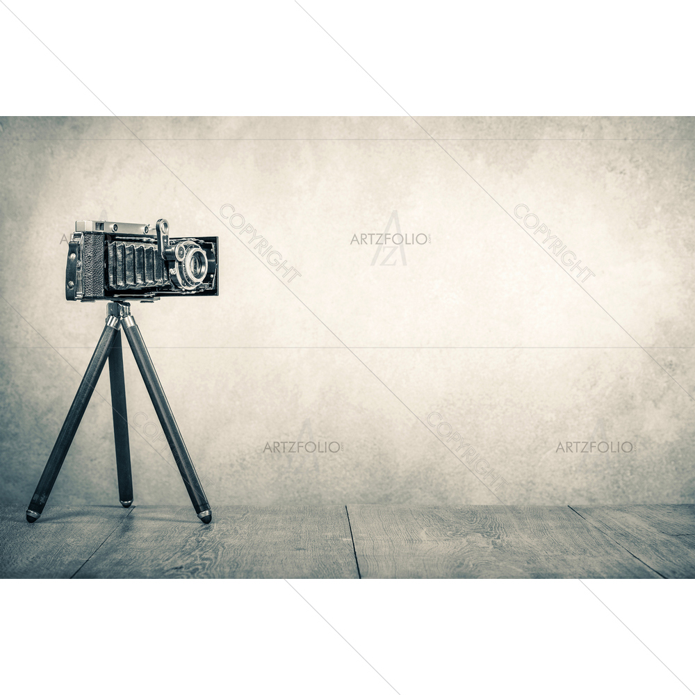 Retro Old Manual Film Camera Circa, 1950 — custom-size art design 5012855