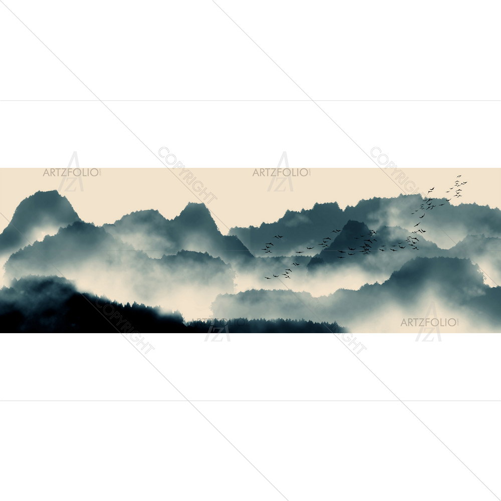 Chinese Landscape D7 — Abstract custom art by ArtzFolio