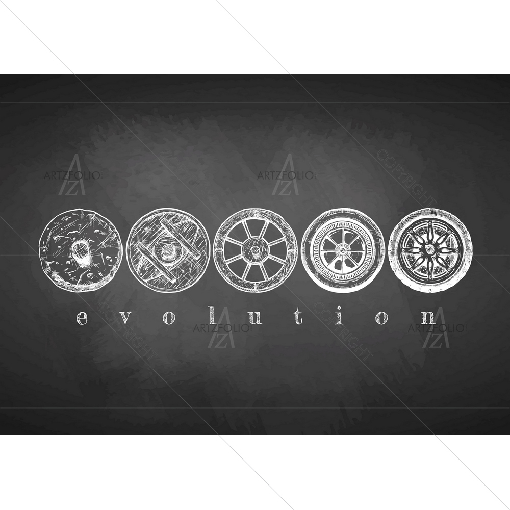 Wheel Evolution Art — Fluid marble custom art by ArtzFolio