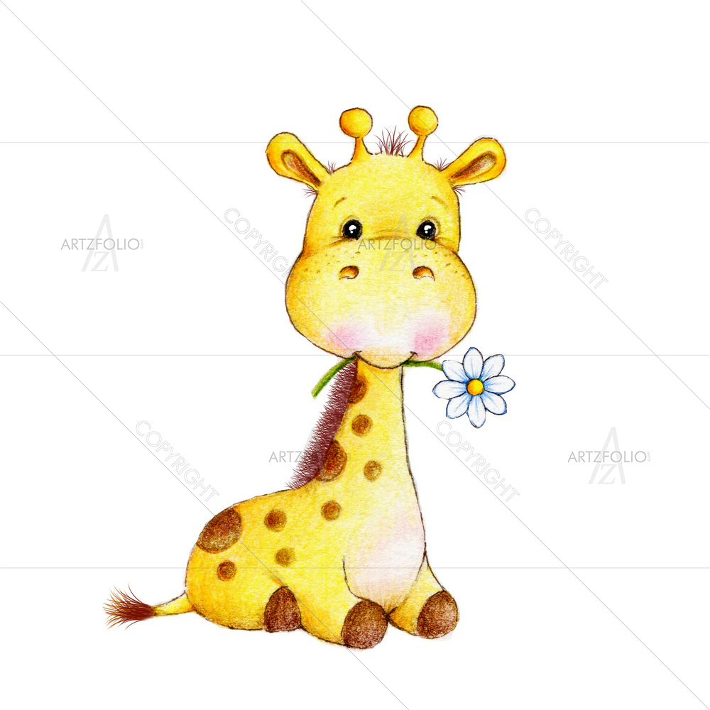Baby Giraffe D1 — Botanical custom art by ArtzFolio