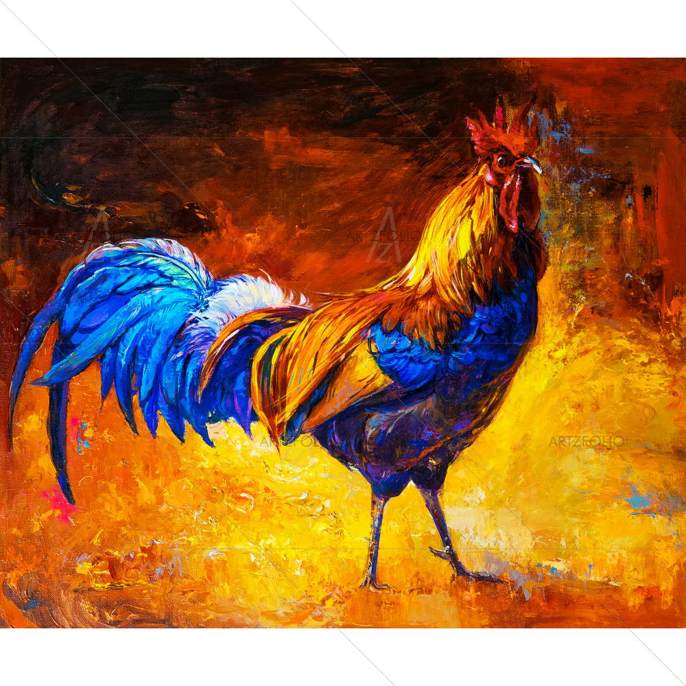Modern Impressionism Rooster — Ancient custom art by ArtzFolio