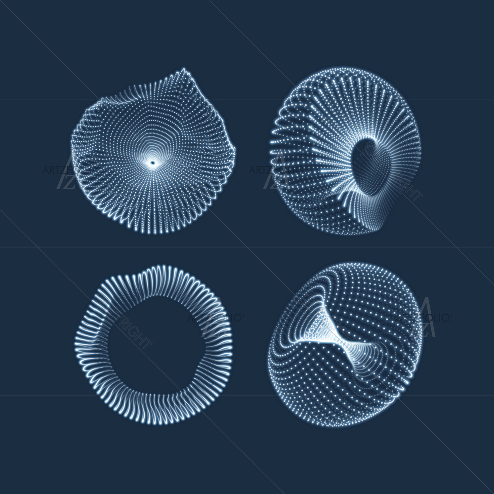 3D Molecular Grid — Abstract custom art by ArtzFolio
