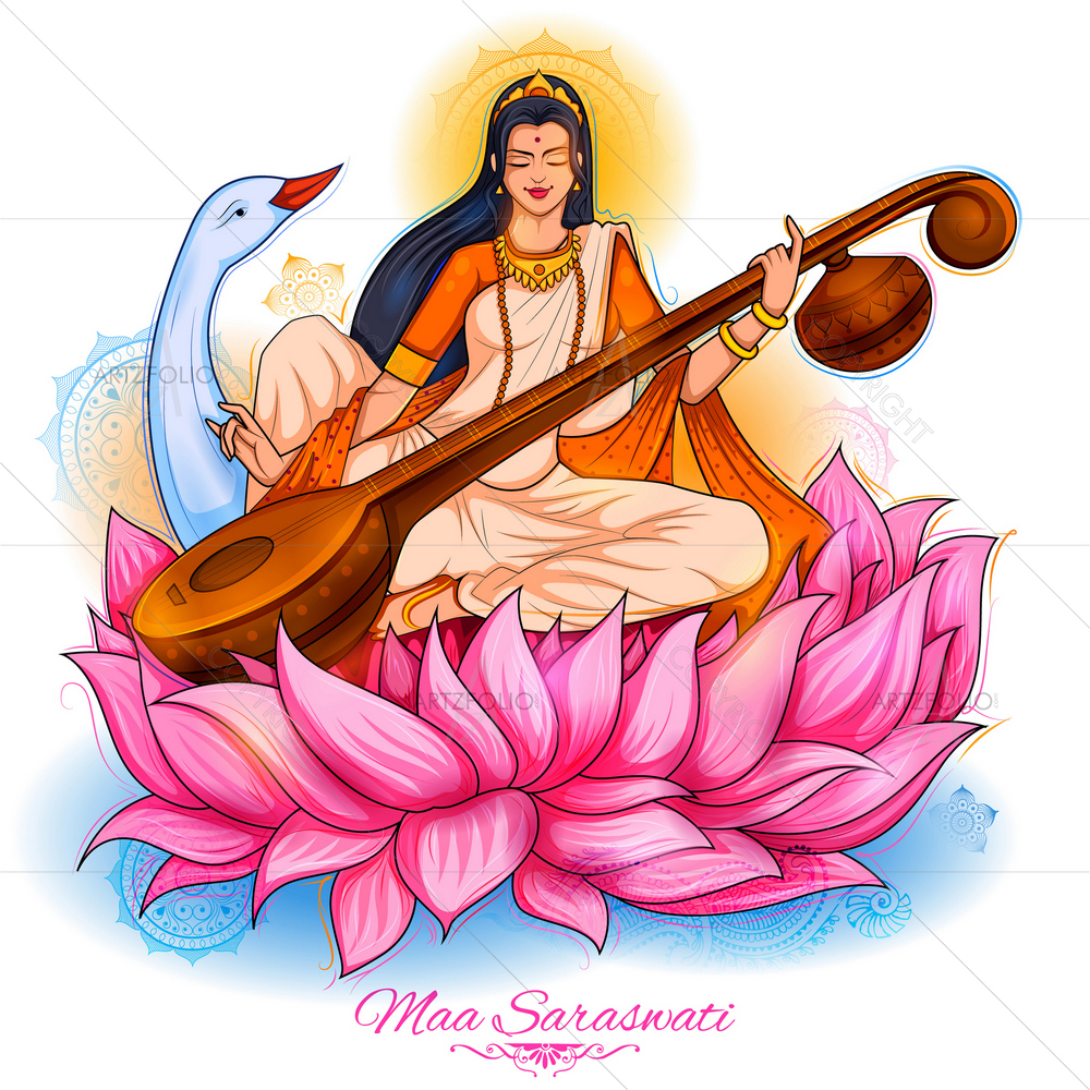 Goddess Saraswati D1 — custom-size art design 5012903
