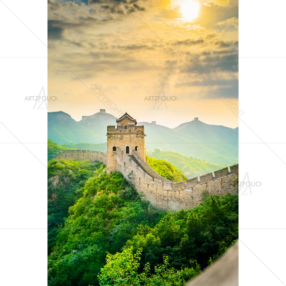 Great Wall of China D1 — Fluid marble custom art by ArtzFolio