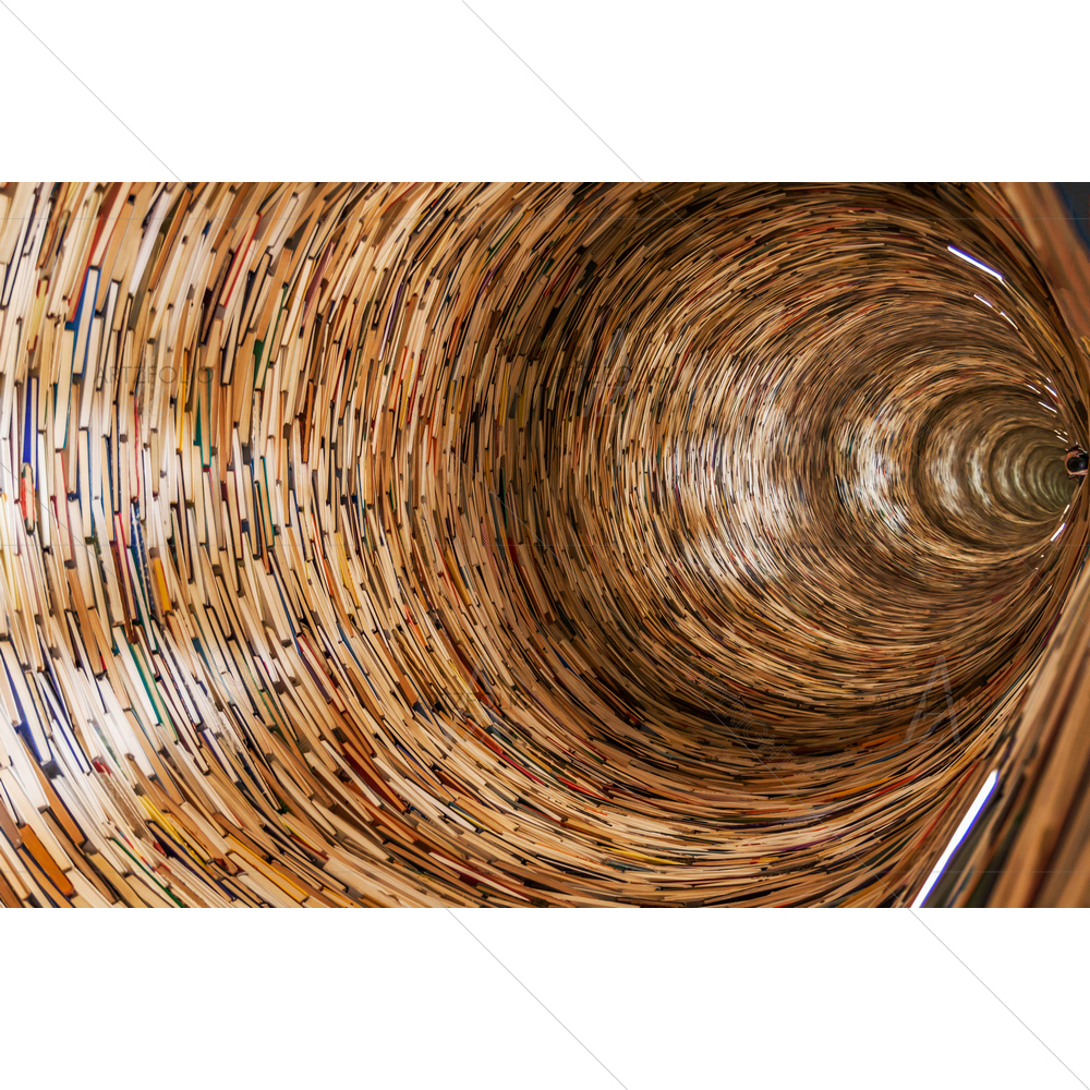 Infinite Well from Books in Library, Prague, Czech Republic — custom-size art design 5012944