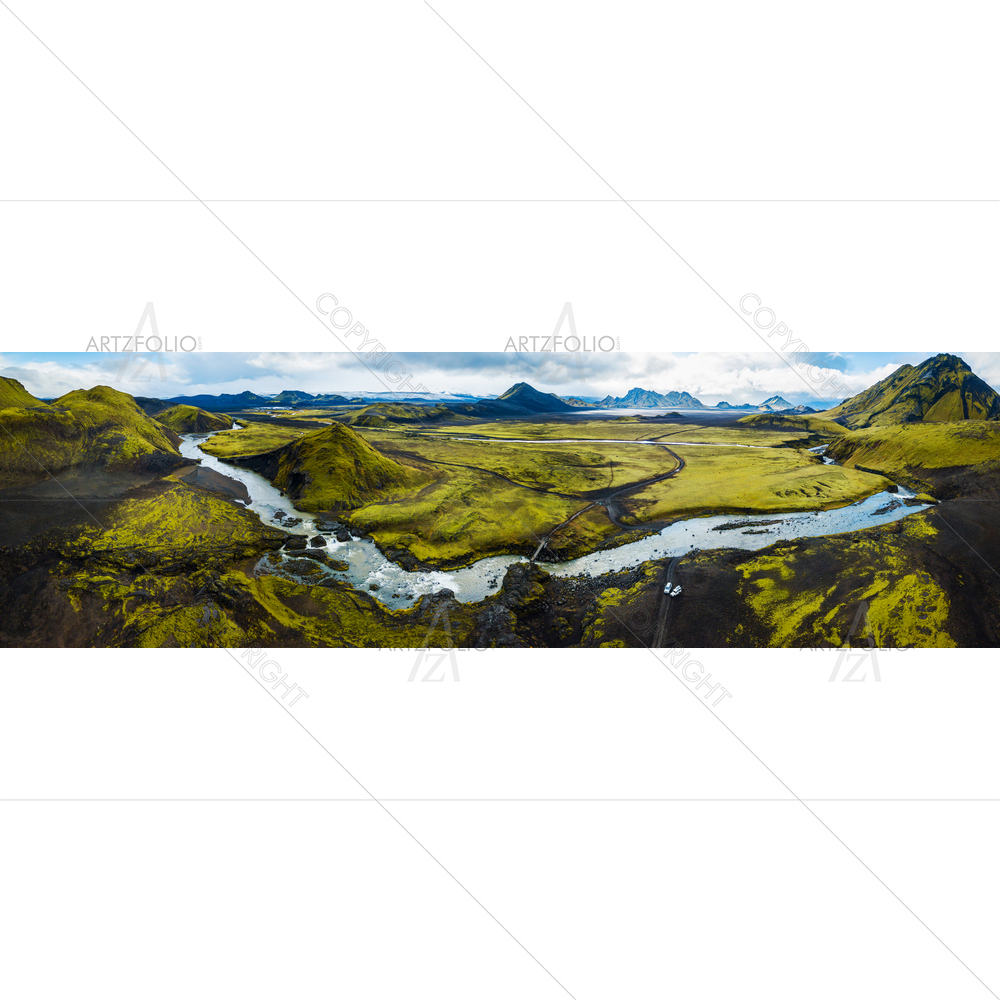 Green Inland of Iceland — custom-size art design 5012945