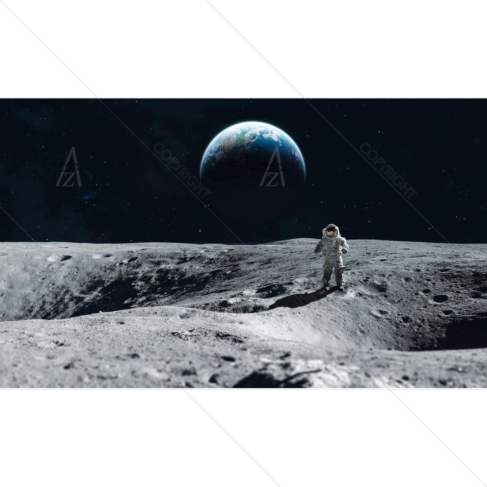 Astronaut Staying on Moon — custom-size art design 5012950