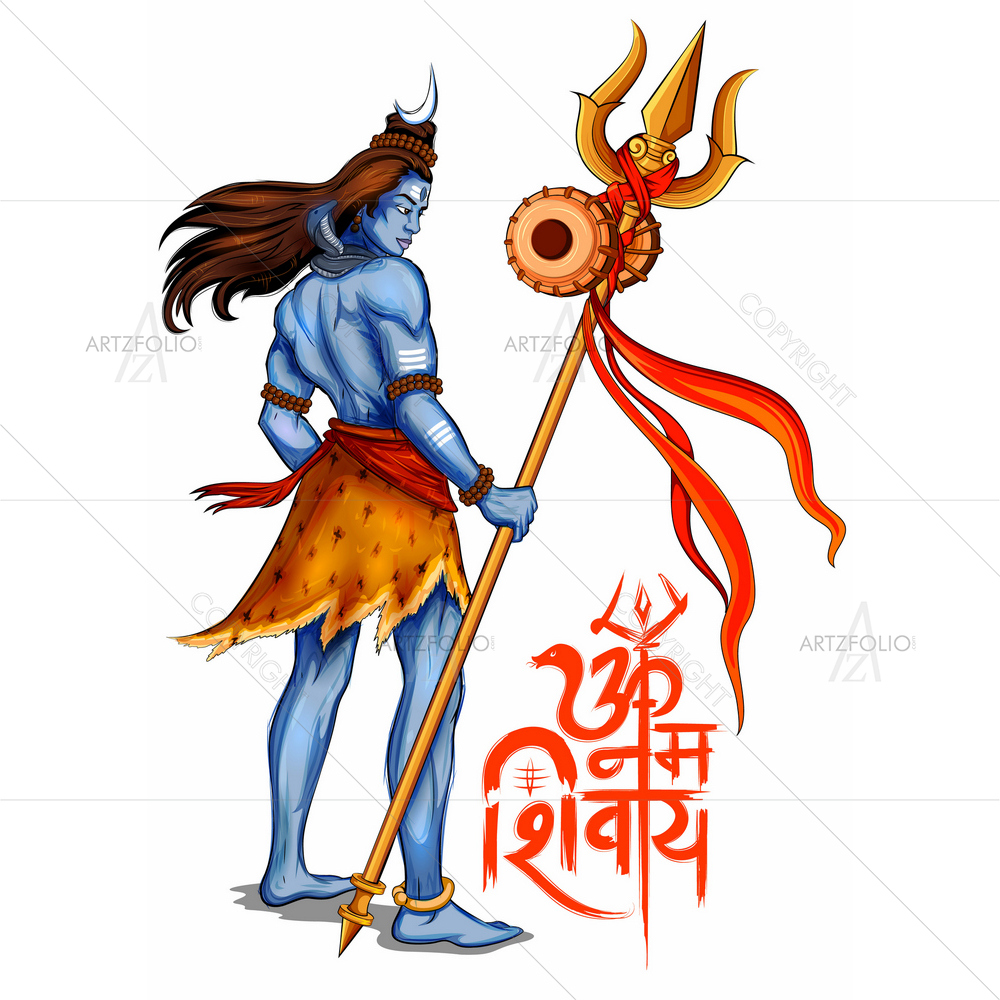 Hindu God Shiva D12 — Devotional custom art by ArtzFolio