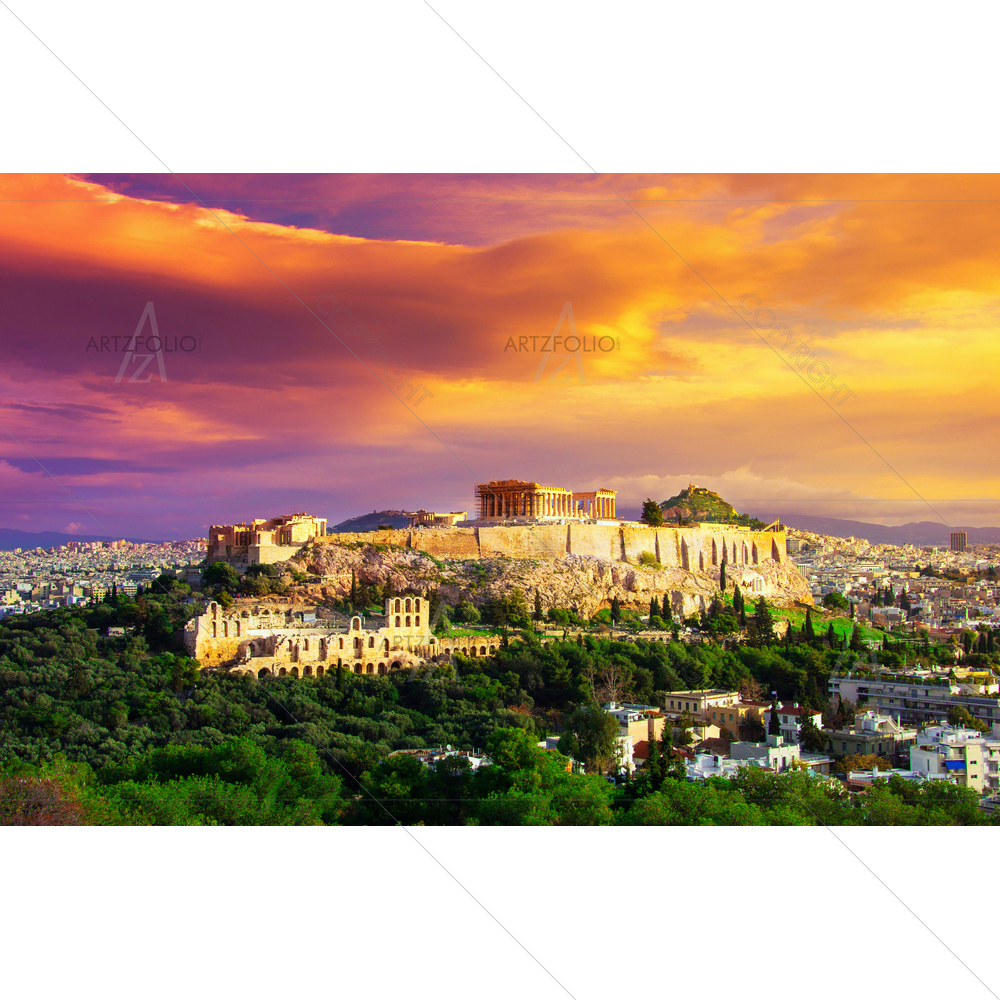 Acropolis with Parthenon, Greece — custom-size art design 5012959