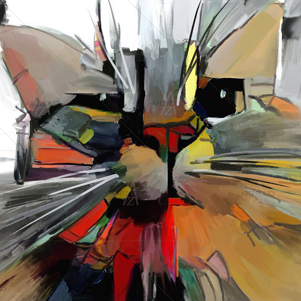Abstract Style Cat D1 — custom-size art design 5012968