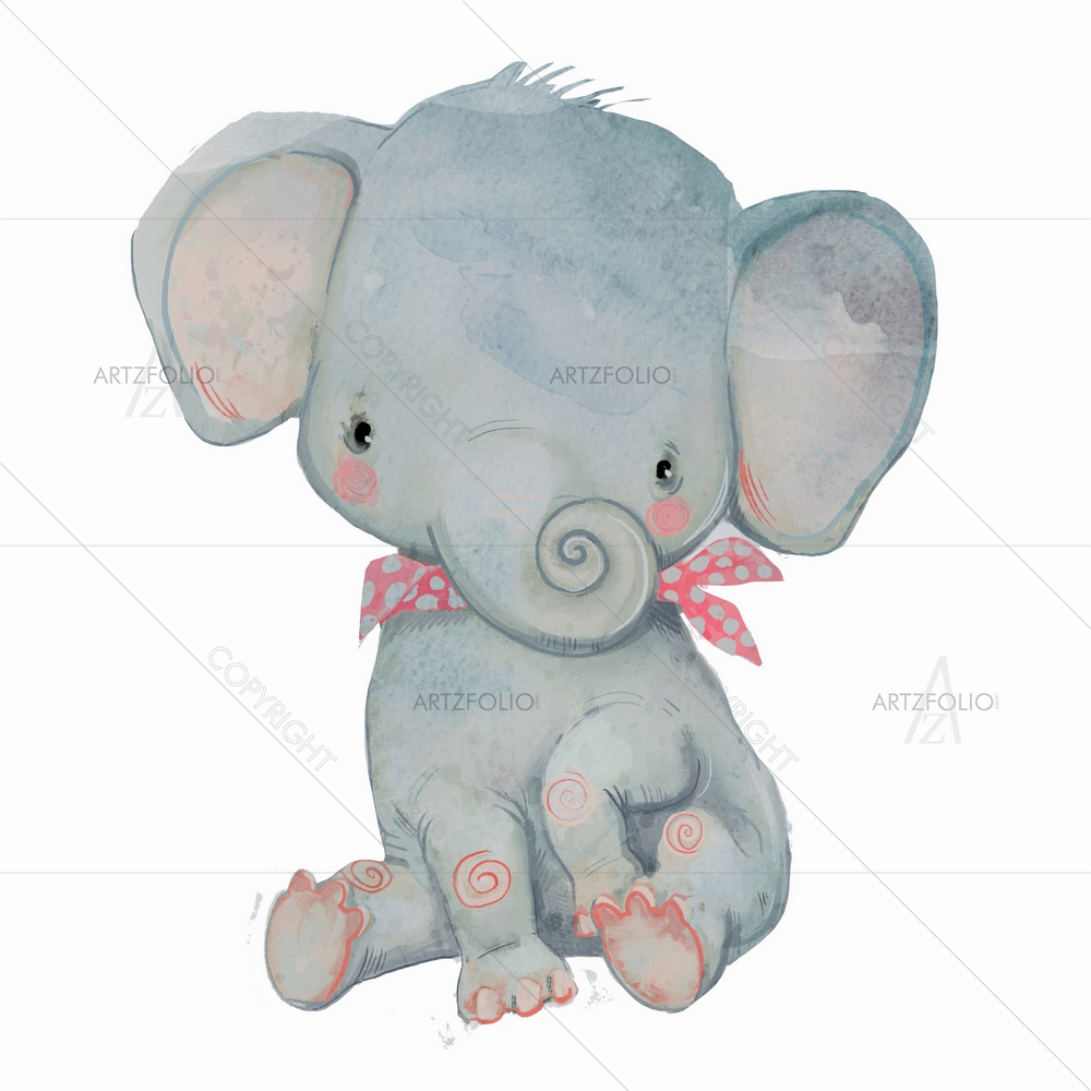 Cartoon Pocket Elephant — Animals custom art by ArtzFolio