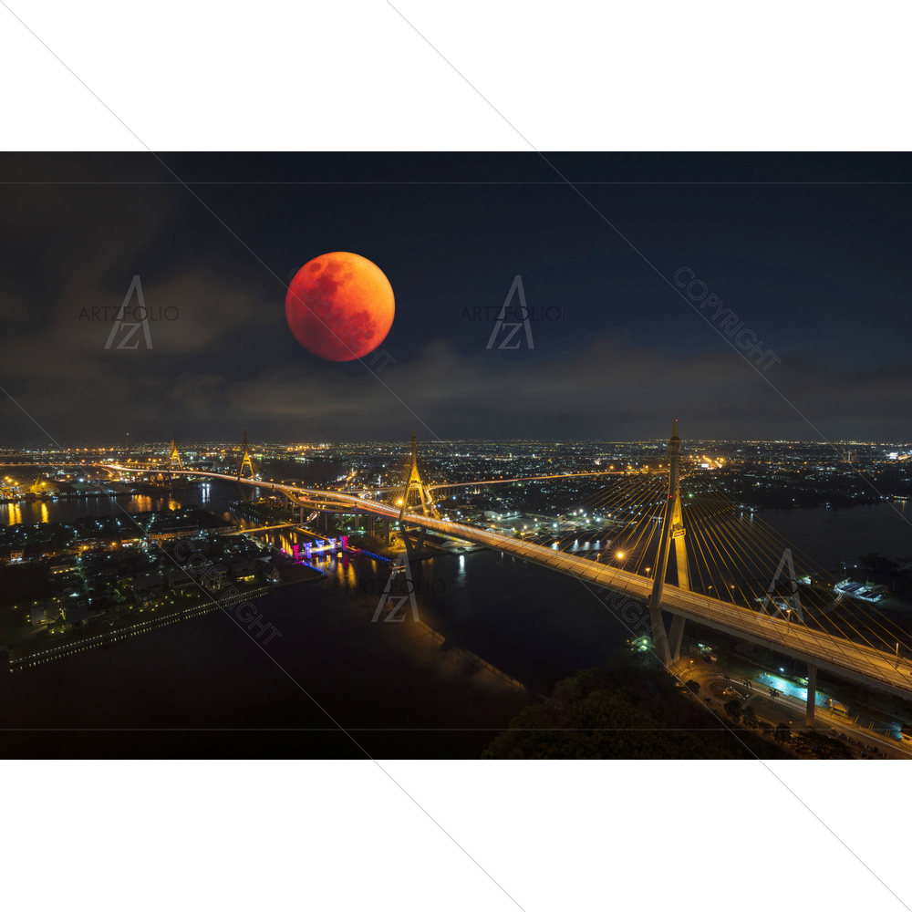 Lunar Eclipse in Bangkok — custom-size art design 5012983