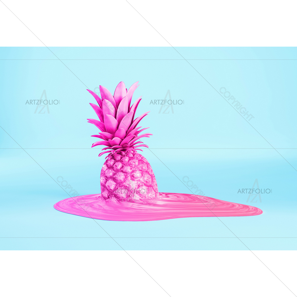 Melting Pink Pineapple — Abstract custom art by ArtzFolio