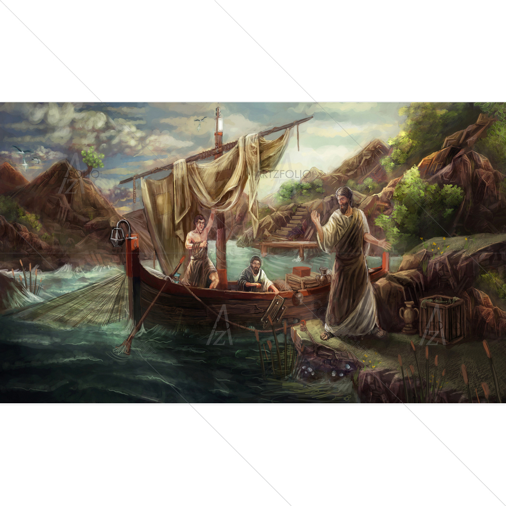Christ Calling Apostles James & John — custom-size art design 5013015