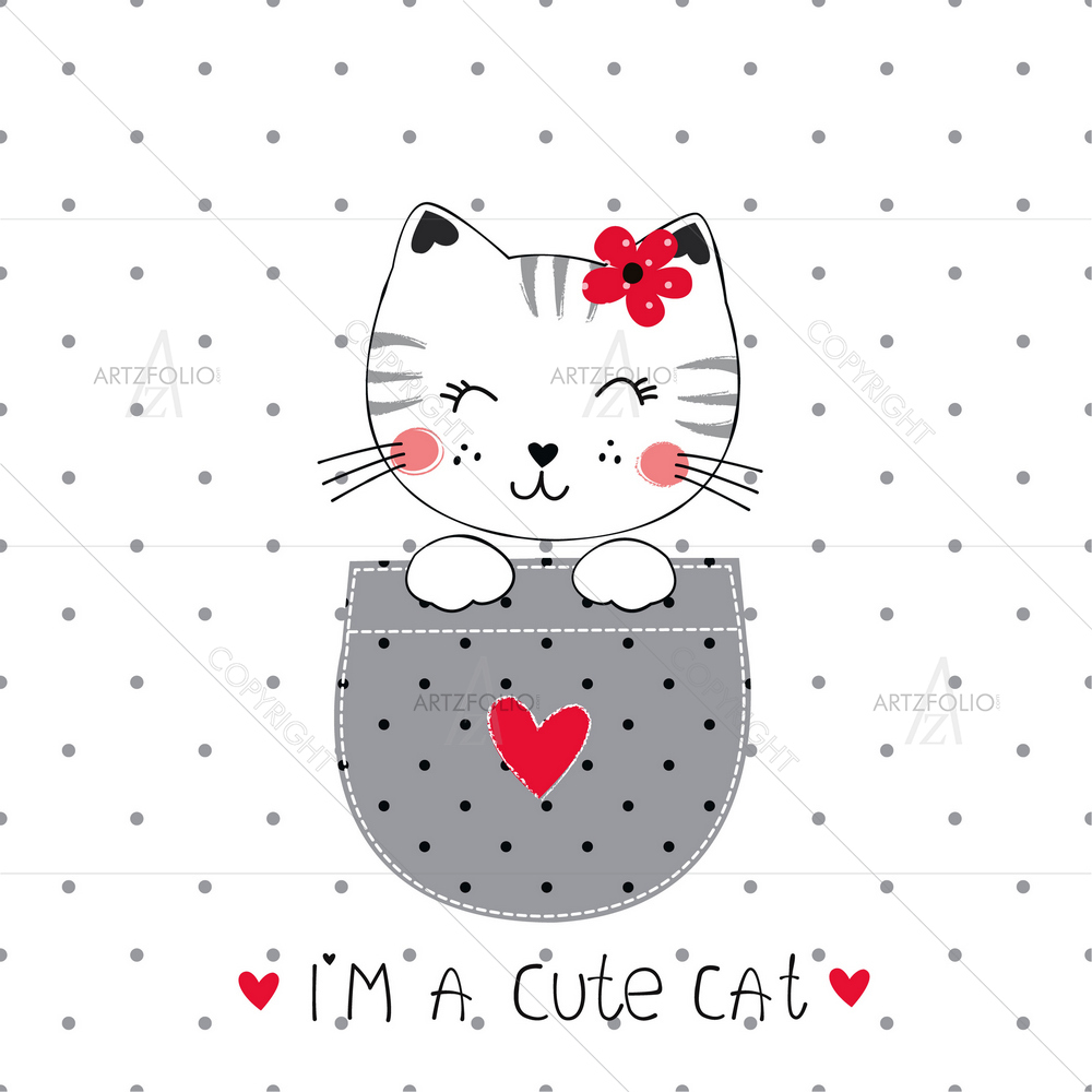 Kitten in Pocket — custom-size art design 5013019