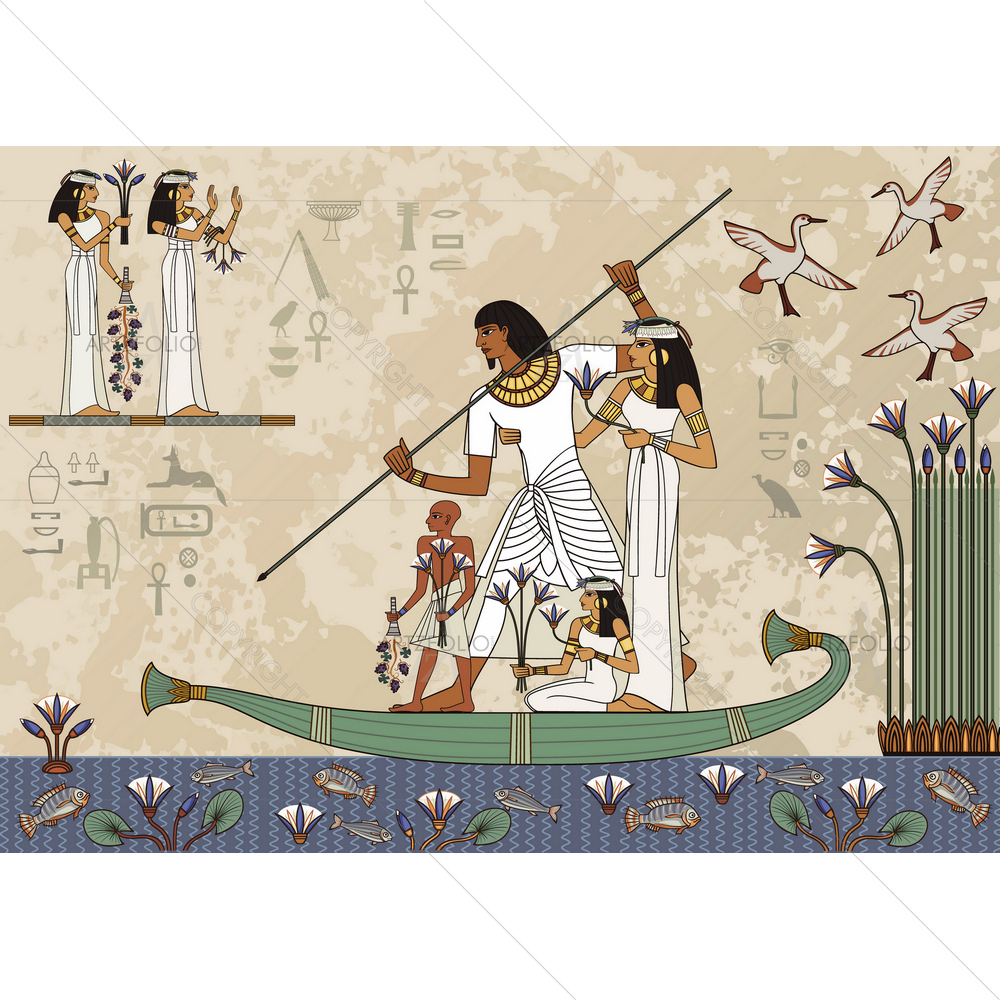 Murals With Ancient Egypt Scene D1 — African custom art by ArtzFolio