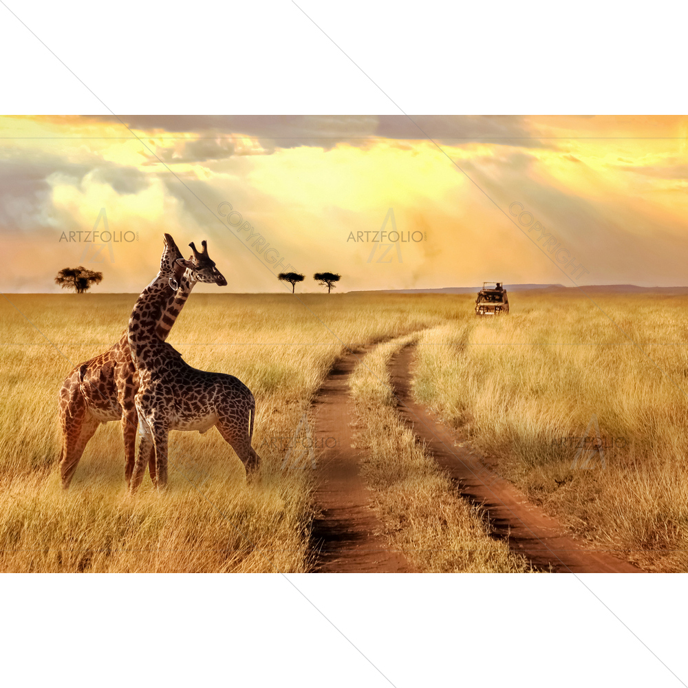 Giraffe Group — African custom art by ArtzFolio