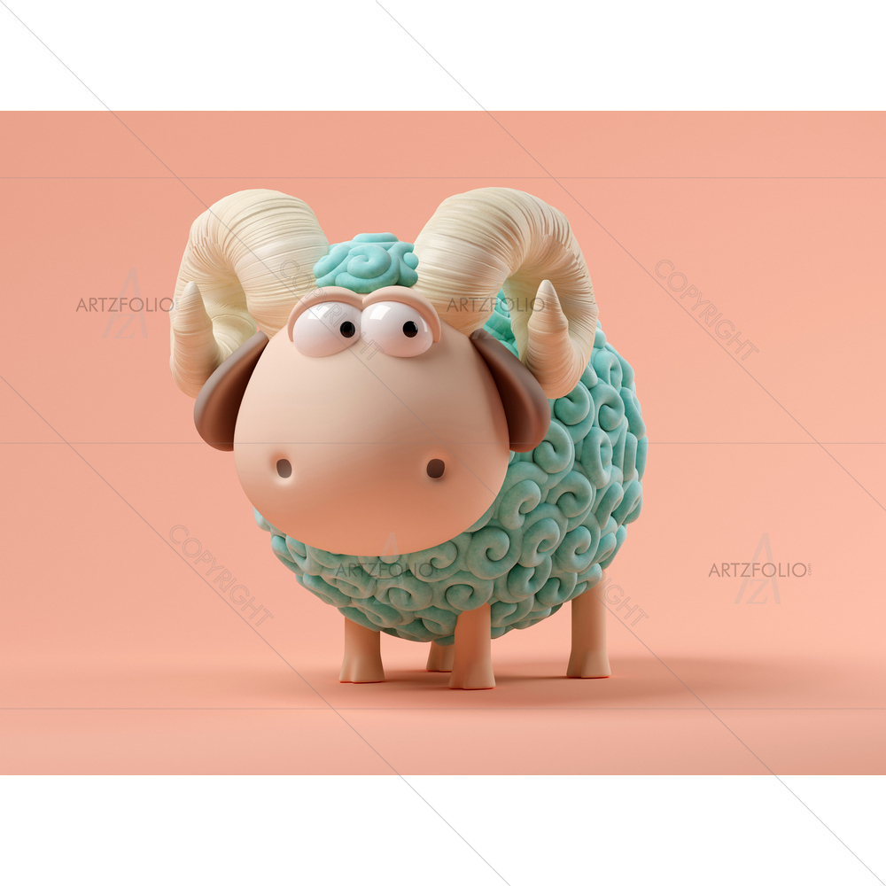 3D Blue Ship — custom-size art design 5013030